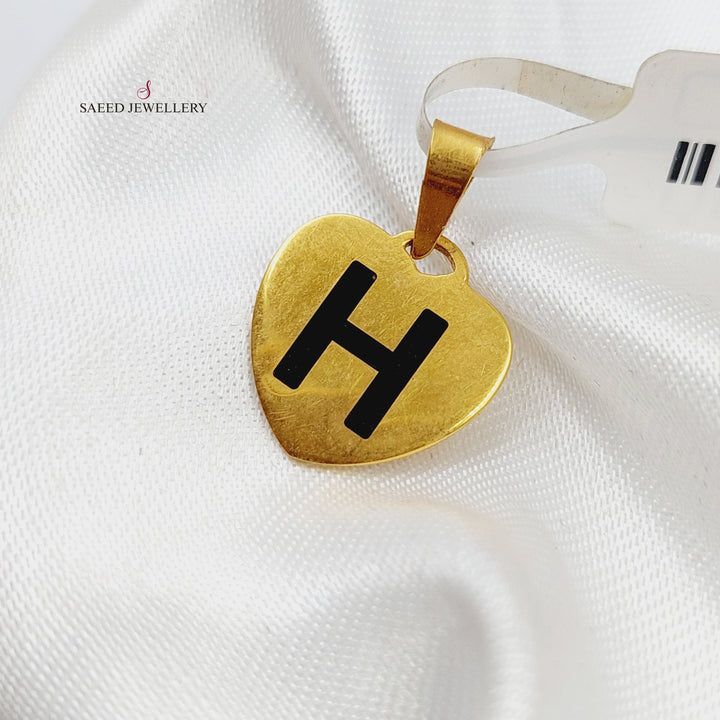 21K Letter H Pendant Made of 21K Yellow Gold by Saeed Jewelry-18881