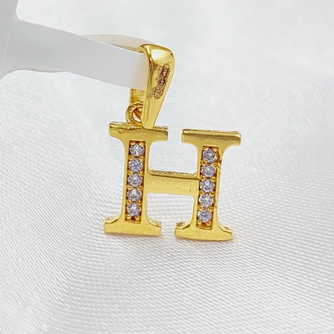 21K Gold Letter H Pendant by Saeed Jewelry - Image 10