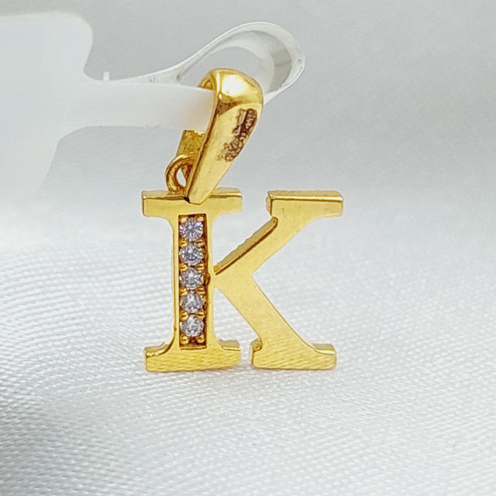 21K Letter K Pendant Made of 21K Yellow Gold by Saeed Jewelry-23462