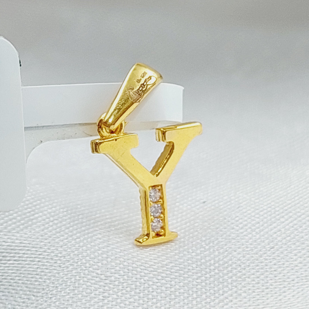 21K Letter Y Pendant Made of 21K Yellow Gold by Saeed Jewelry-23465