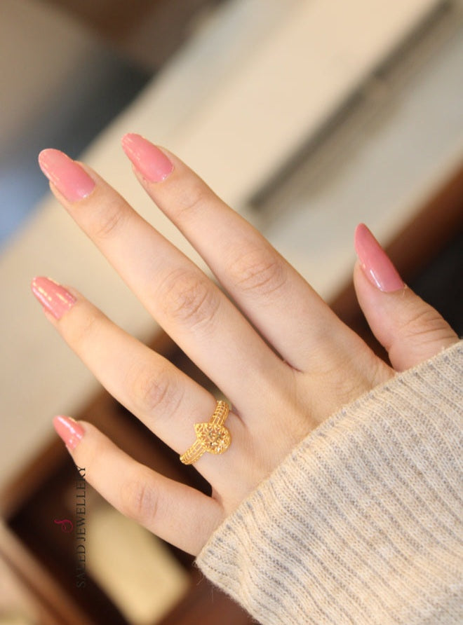 21K Light  Ring Made of 21K Yellow Gold by Saeed Jewelry-25246