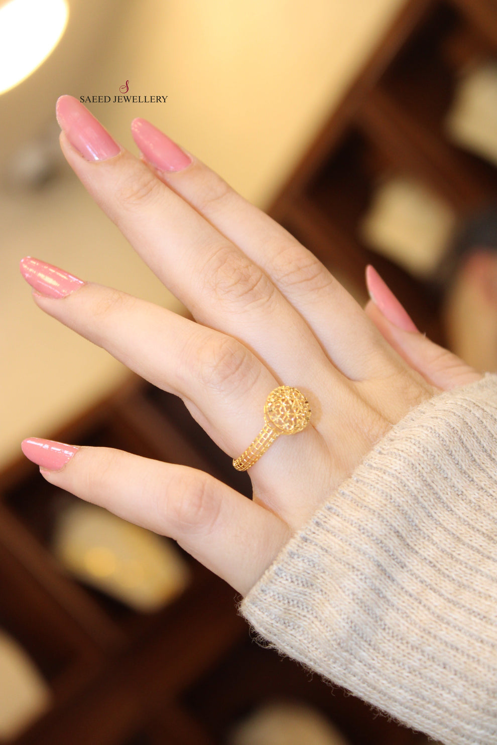 21K Light  Ring Made of 21K Yellow Gold by Saeed Jewelry-25251