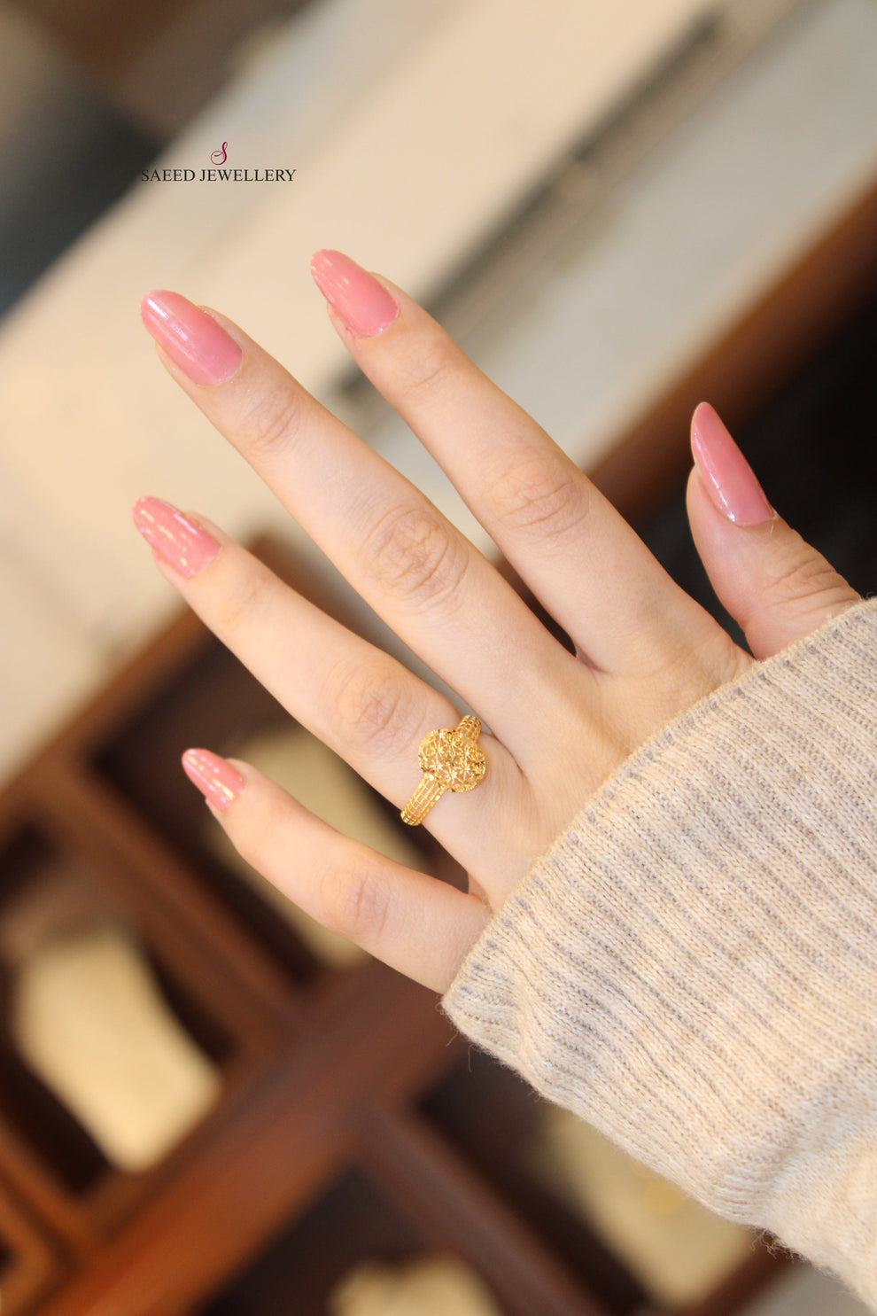 21K Light  Ring Made of 21K Yellow Gold by Saeed Jewelry-25256