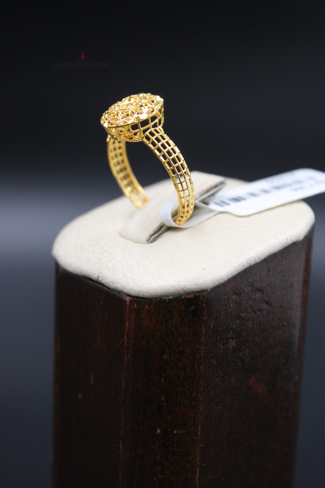 21K Light Ring Made of 21K Yellow Gold by Saeed Jewelry-خاتم-مستورد-خفيف