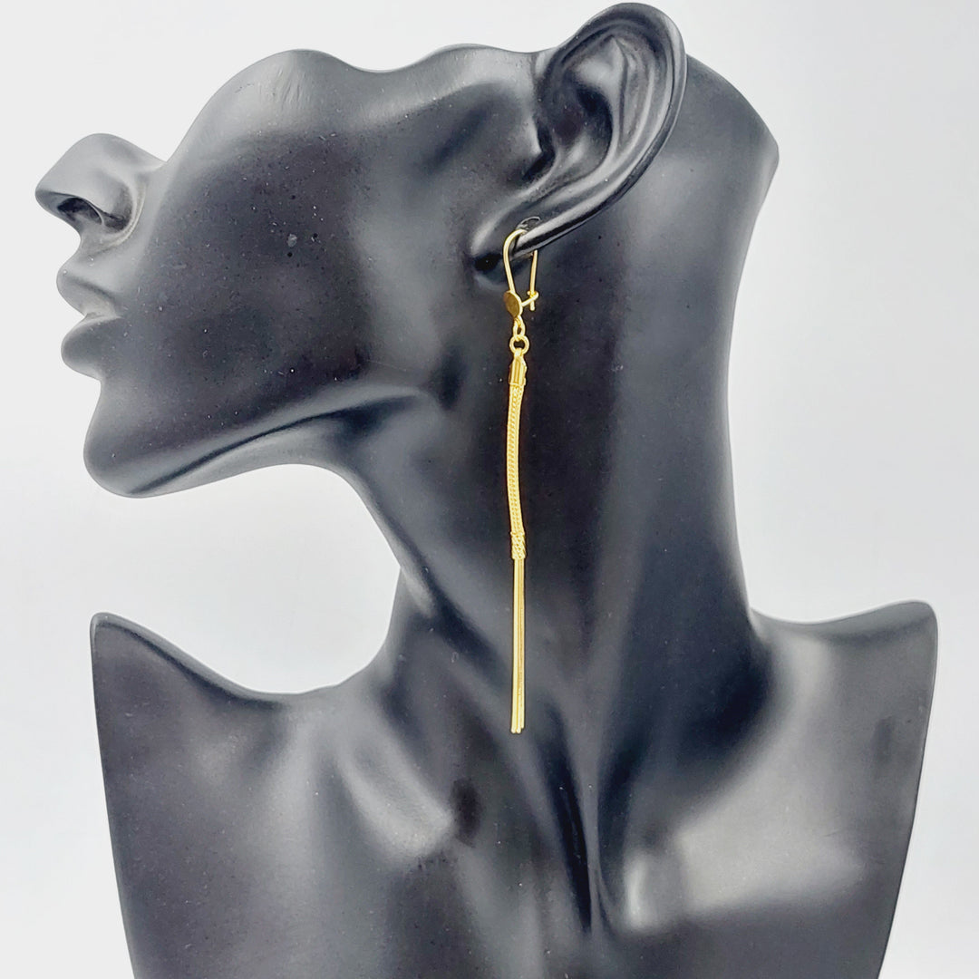 21K Long Fancy Earrings Made of 21K Yellow Gold by Saeed Jewelry-25708