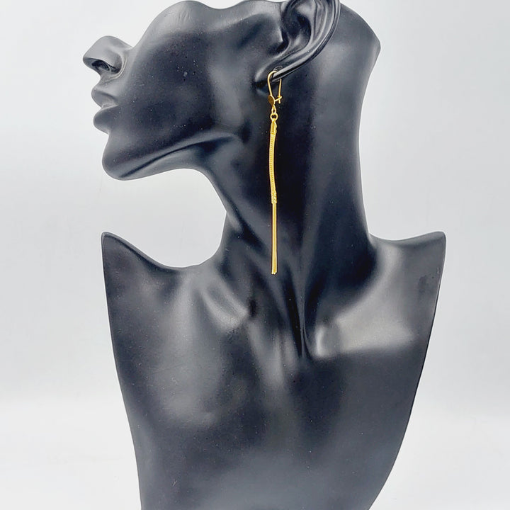 21K Long Fancy Earrings Made of 21K Yellow Gold by Saeed Jewelry-25708