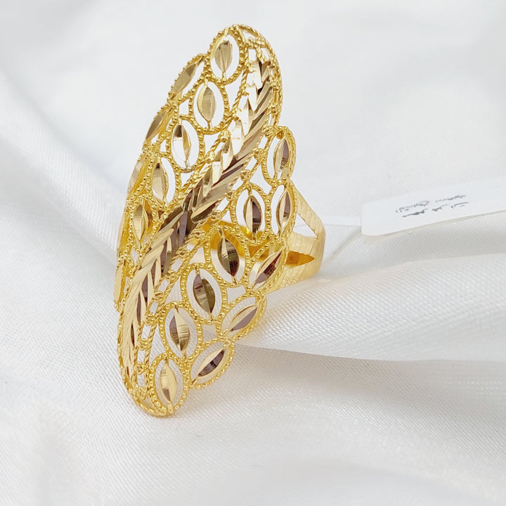 21K Long Fancy Ring Made of 21K Yellow Gold by Saeed Jewelry-26719
