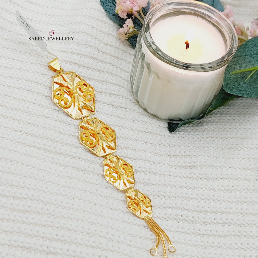 21K Long Kuwaiti Pendant Made of 21K Yellow Gold by Saeed Jewelry-25169
