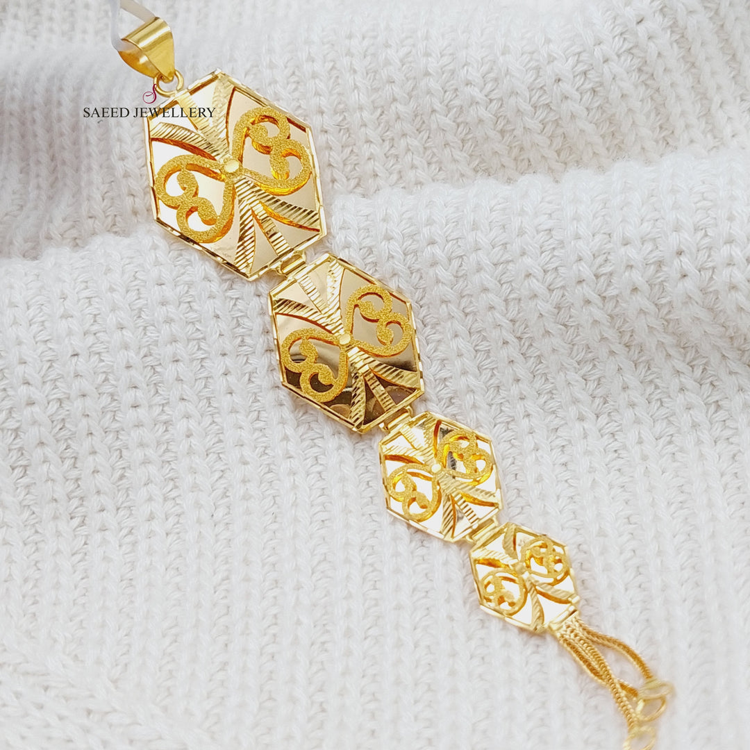 21K Long Kuwaiti Pendant Made of 21K Yellow Gold by Saeed Jewelry-25169