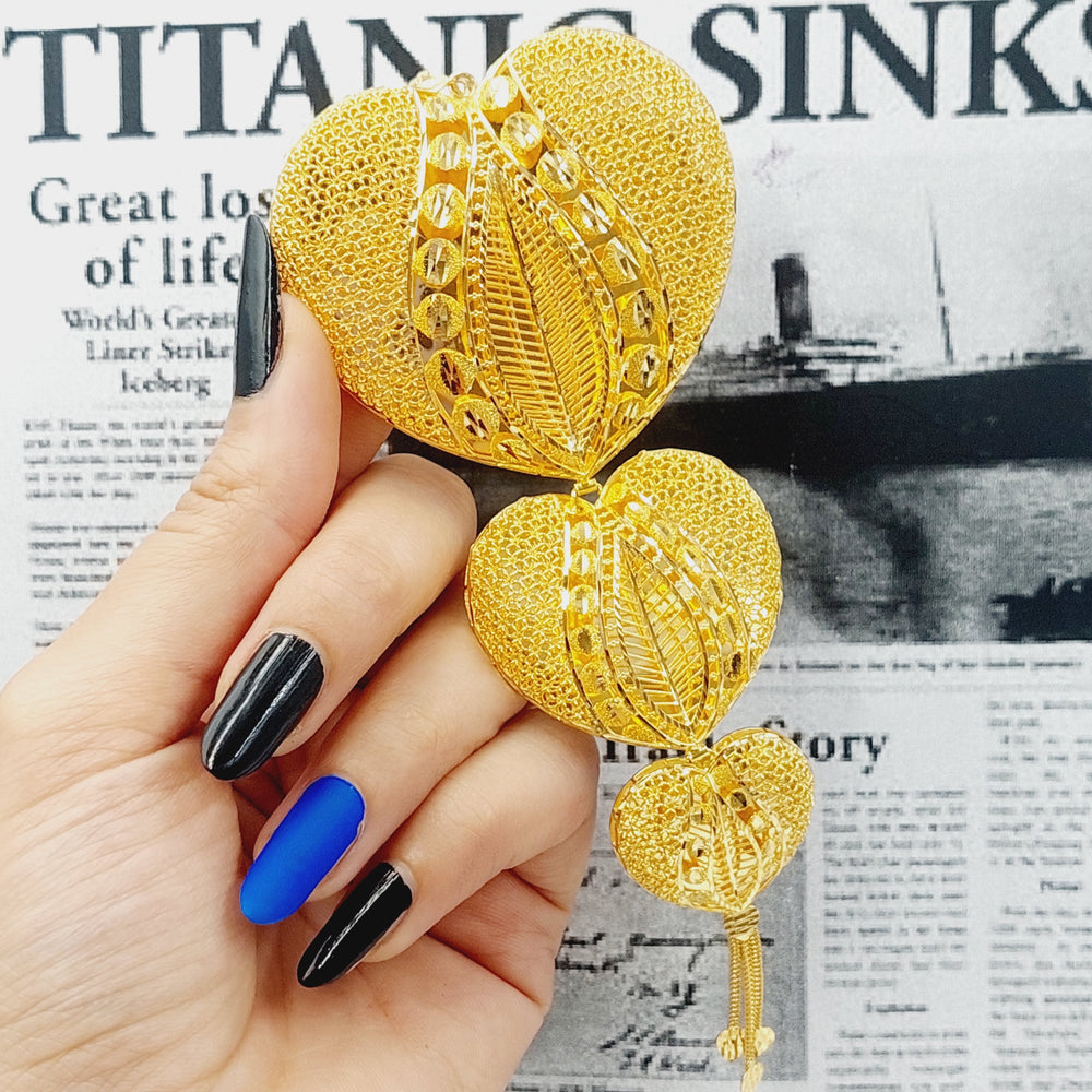 21K Long Kuwaiti Pendant Made of 21K Yellow Gold by Saeed Jewelry-26522