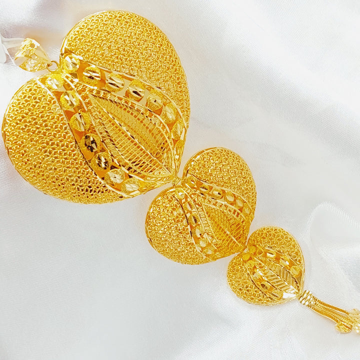 21K Long Kuwaiti Pendant Made of 21K Yellow Gold by Saeed Jewelry-26522