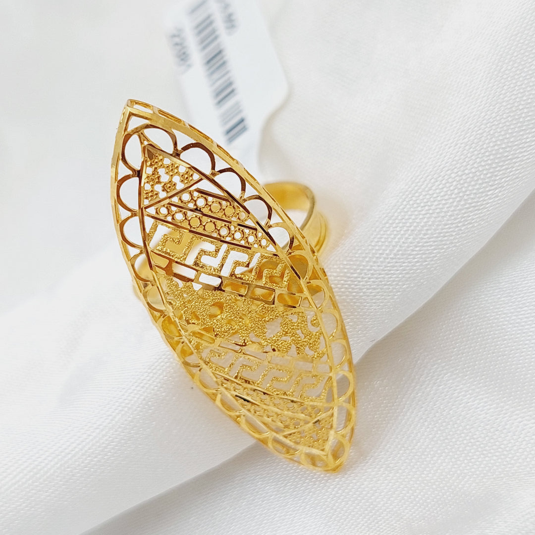 21K Gold Long Kuwaiti Ring by Saeed Jewelry - Image 4