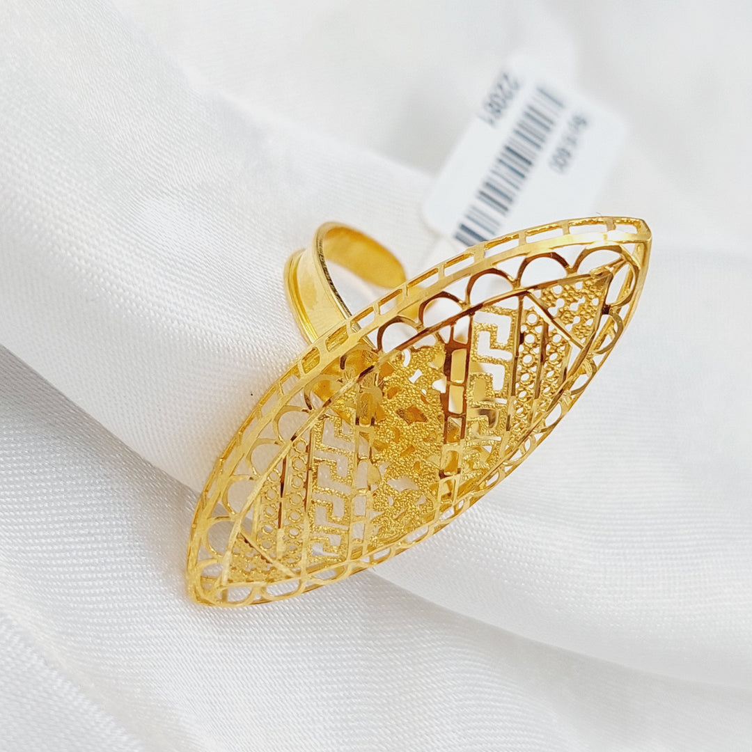 21K Gold Long Kuwaiti Ring by Saeed Jewelry - Image 1