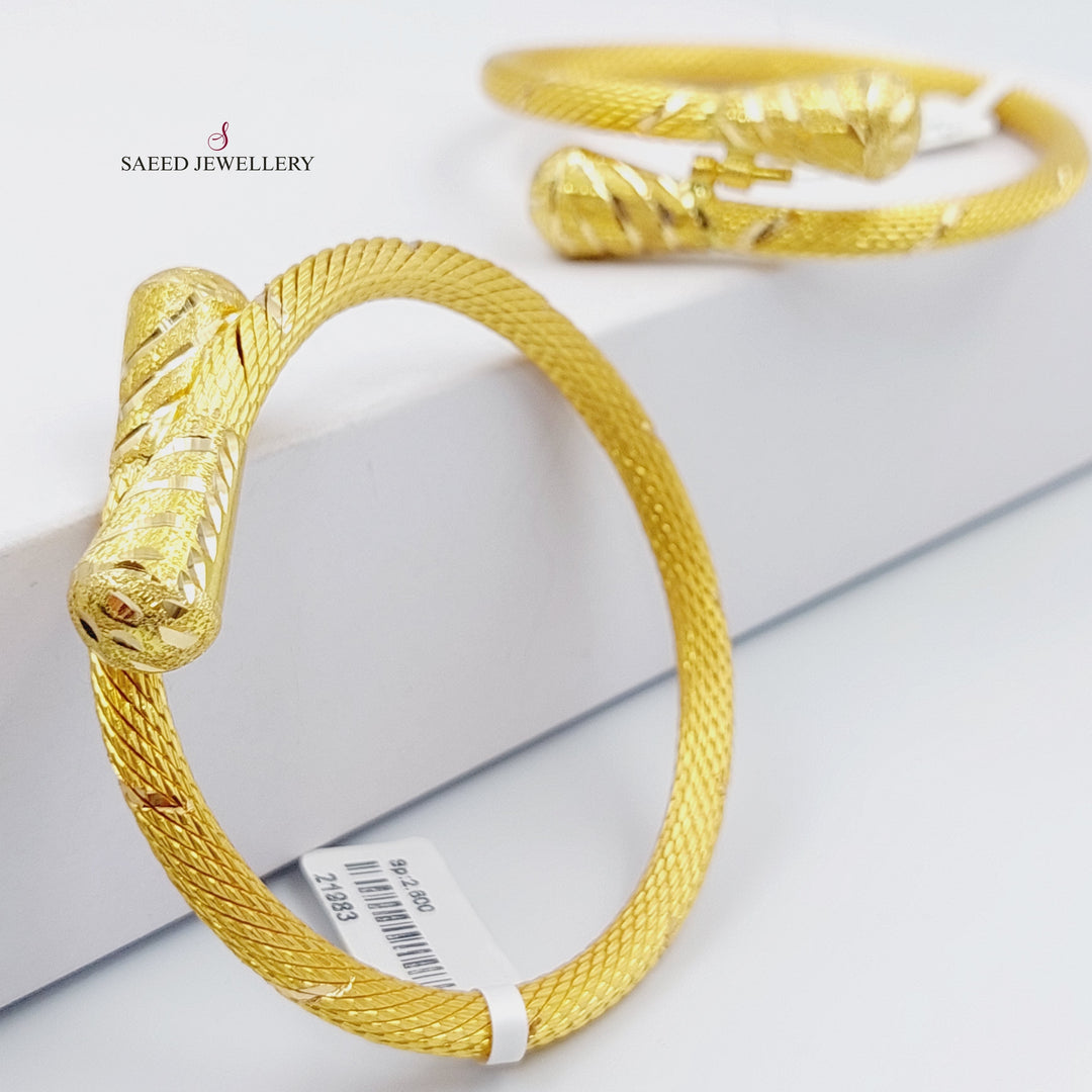 21K Luxury Bracelet Made of 21K Yellow Gold by Saeed Jewelry-اسوارة-انجاصة-اكسترا