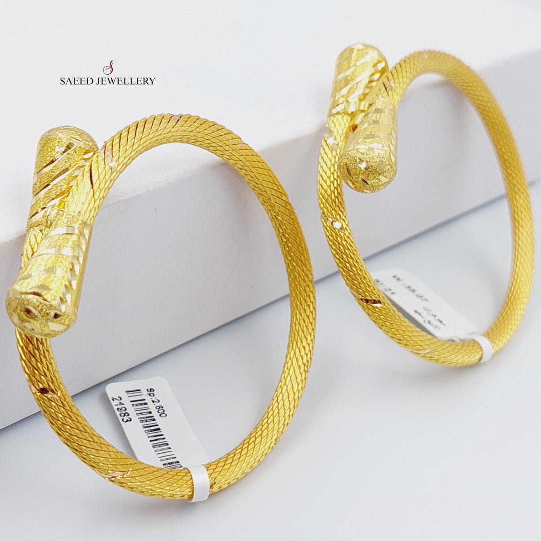 21K Luxury Bracelet Made of 21K Yellow Gold by Saeed Jewelry-اسوارة-انجاصة-اكسترا