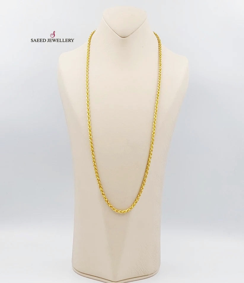 21K Medium Thickness Rope Chain Made of 21K Yellow Gold by Saeed Jewelry-25660