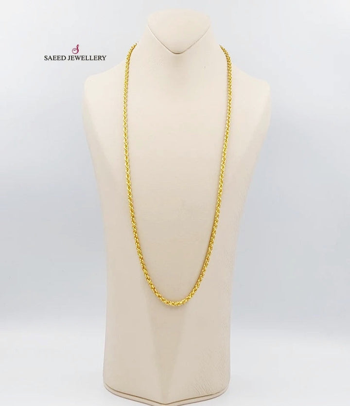 21K Medium Thickness Rope Chain Made of 21K Yellow Gold by Saeed Jewelry-25660