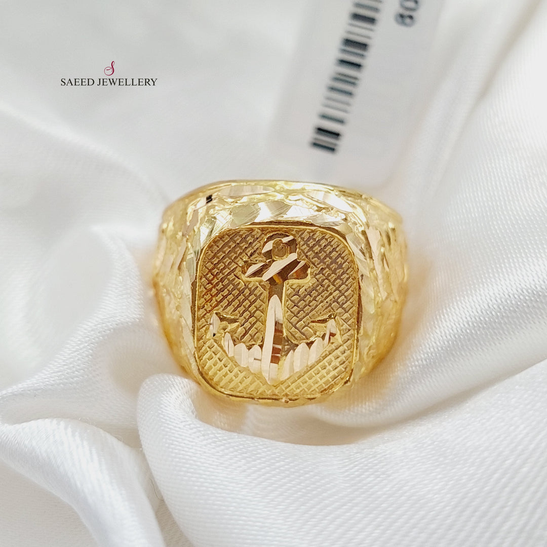 21K Men's Ring Made of 21K Yellow Gold by Saeed Jewelry-26609