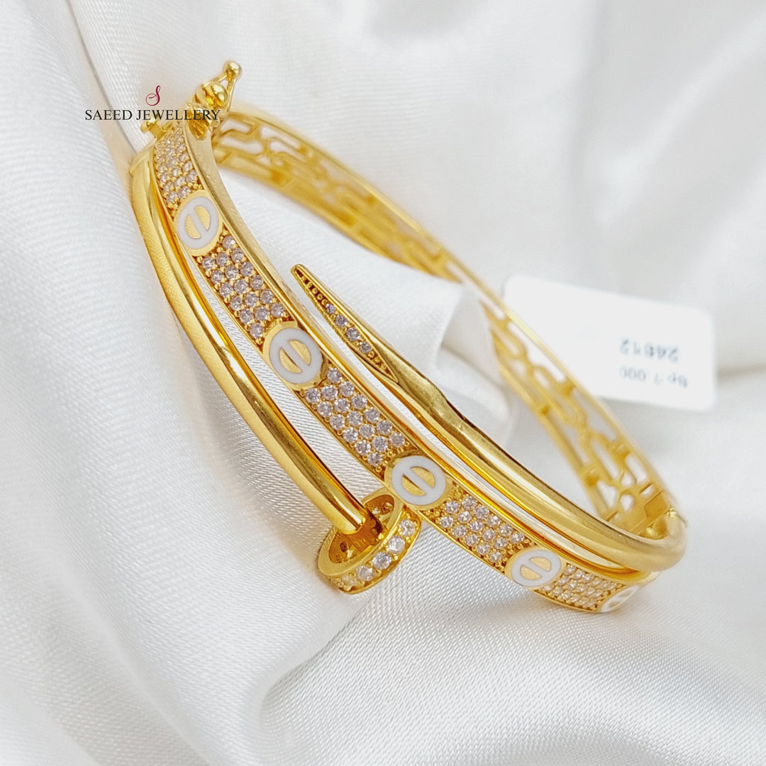21K Nail Bracelet Made of 21K Yellow Gold by Saeed Jewelry-24612