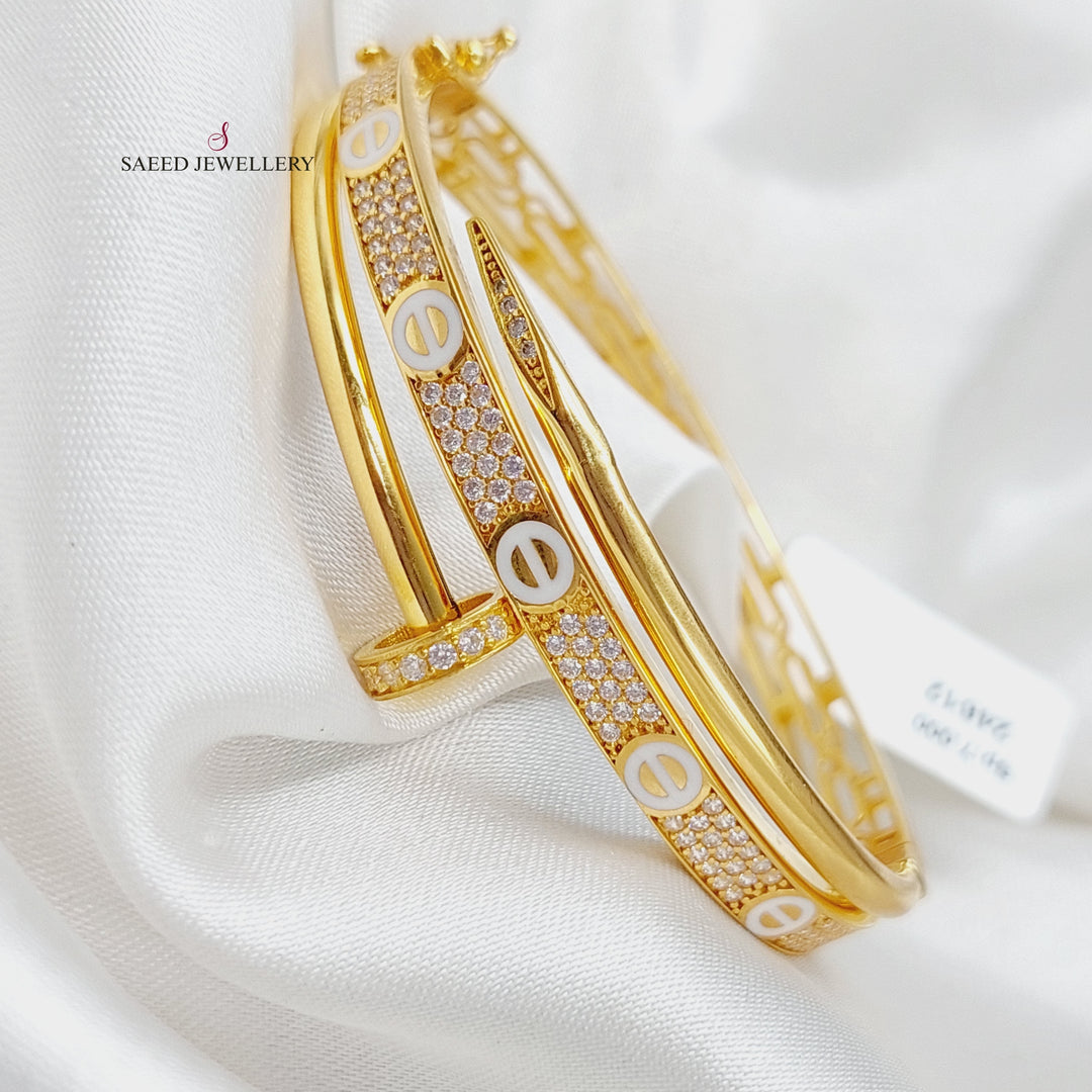 21K Nail Bracelet Made of 21K Yellow Gold by Saeed Jewelry-24612