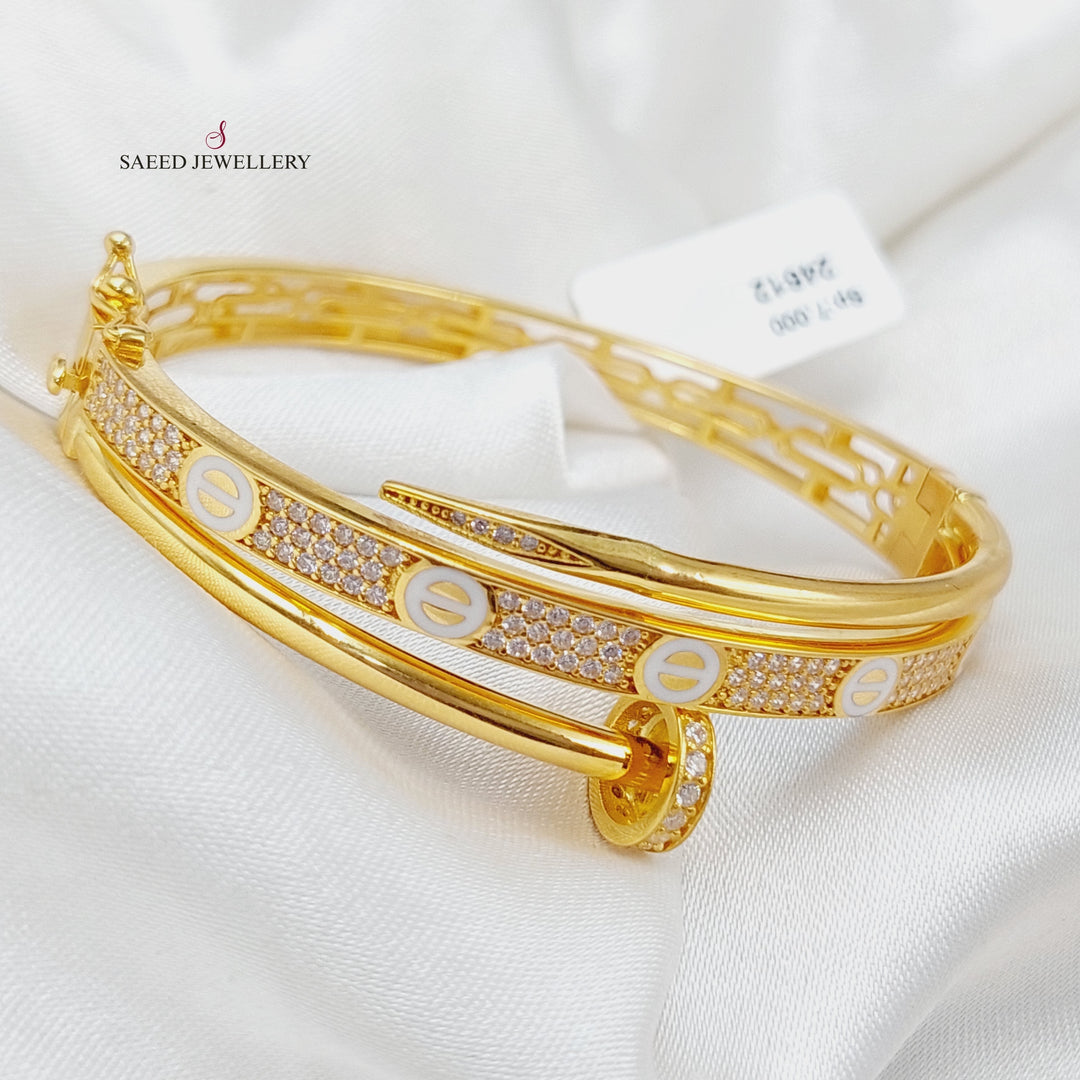 21K Nail Bracelet Made of 21K Yellow Gold by Saeed Jewelry-24612