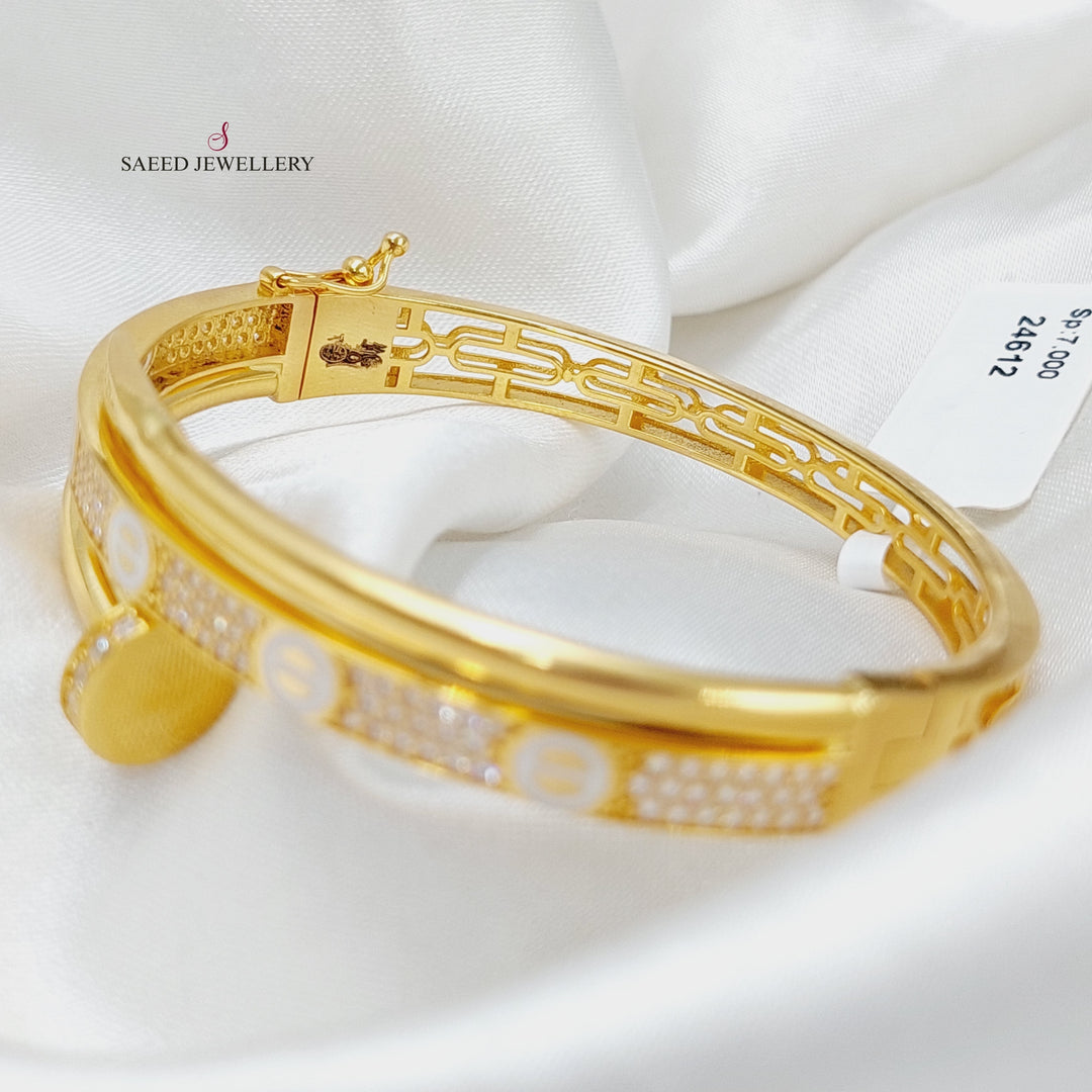 21K Nail Bracelet Made of 21K Yellow Gold by Saeed Jewelry-24612