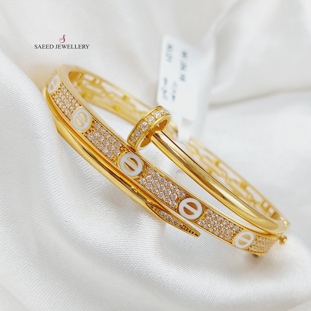 21K Nail Bracelet Made of 21K Yellow Gold by Saeed Jewelry-24612