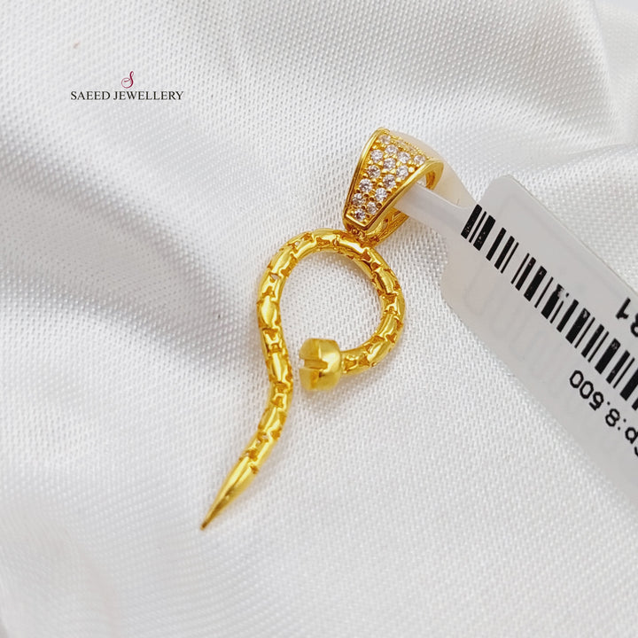 21K Gold Nail Pendant by Saeed Jewelry - Image 5