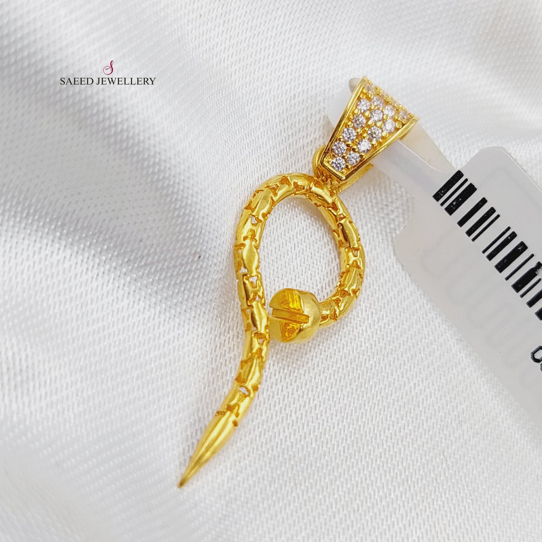 21K Nail Pendant Made of 21K Yellow Gold by Saeed Jewelry-22331