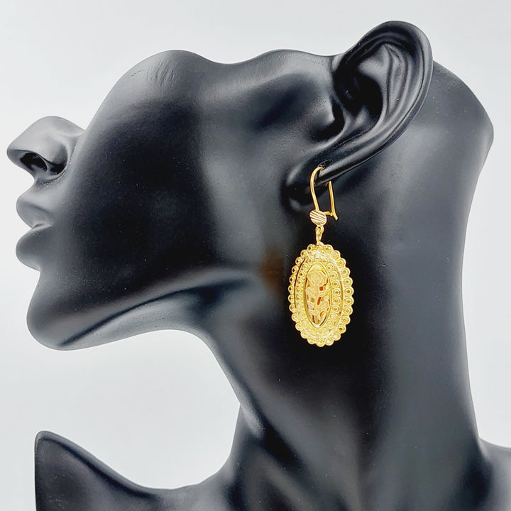 21K Ounce Earrings Made of 21K Yellow Gold by Saeed Jewelry-23799