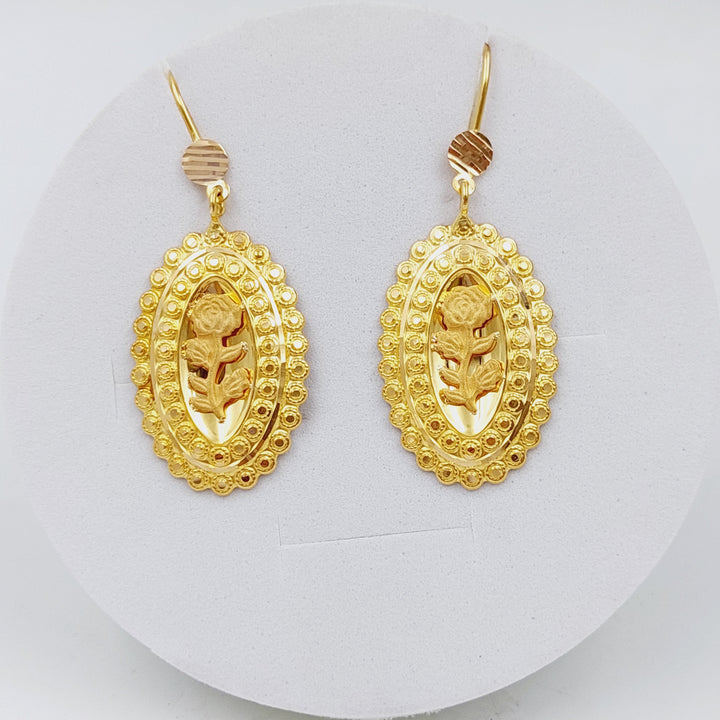 21K Ounce Earrings Made of 21K Yellow Gold by Saeed Jewelry-23799