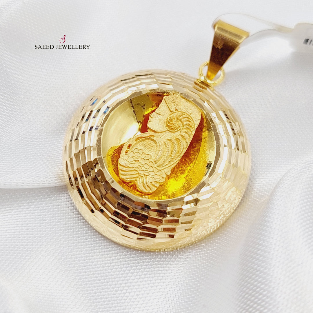 21K Ounce Pendant Made of 21K Yellow Gold by Saeed Jewelry-13021