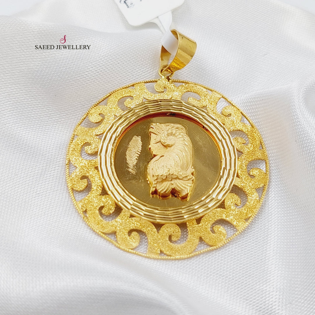 21K Ounce Pendant Made of 21K Yellow Gold by Saeed Jewelry-16025