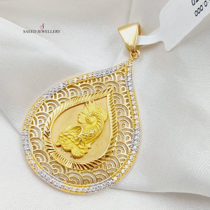 21K Ounce Pendant Made of 21K Yellow Gold by Saeed Jewelry-25670