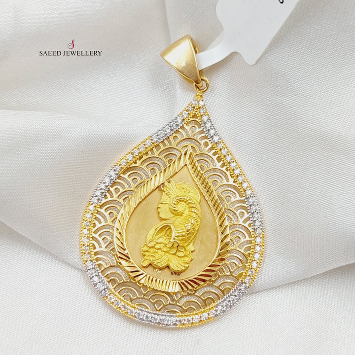 21K Ounce Pendant Made of 21K Yellow Gold by Saeed Jewelry-25670