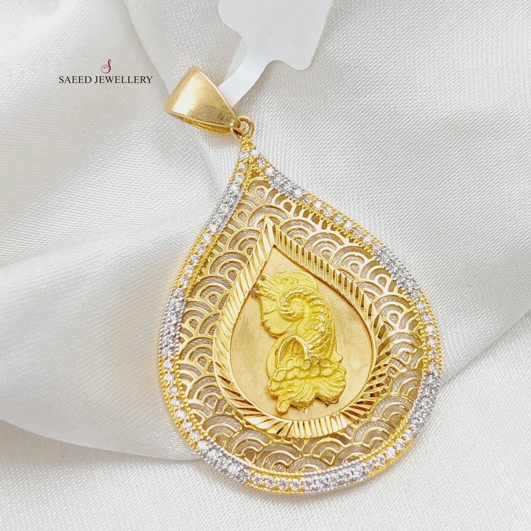 21K Ounce Pendant Made of 21K Yellow Gold by Saeed Jewelry-25670
