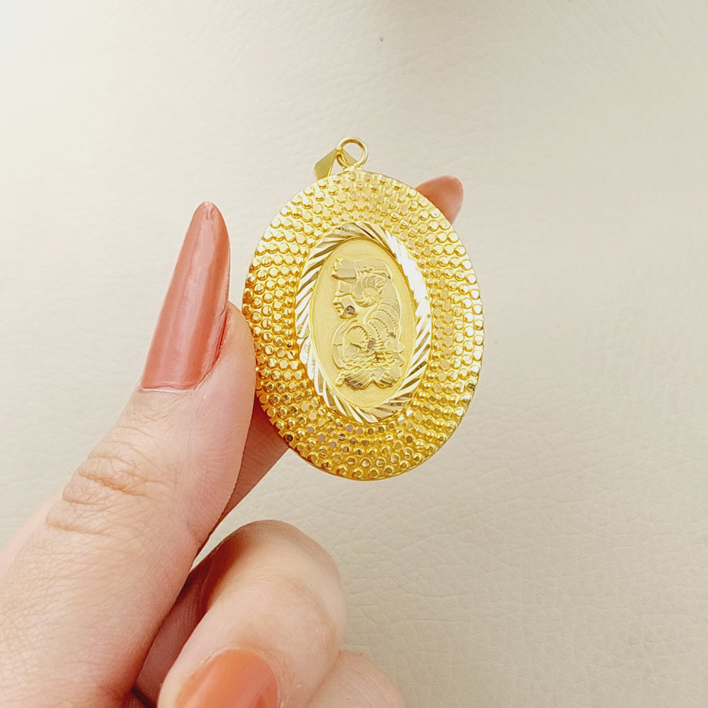 21K Ounce Pendant Made of 21K Yellow Gold by Saeed Jewelry-25994