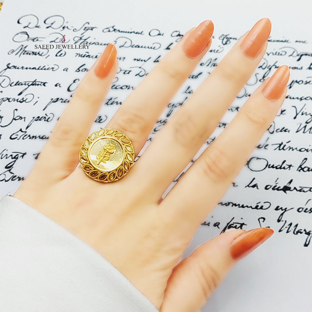 21K Ounce Ring Made of 21K Yellow Gold by Saeed Jewelry-25669
