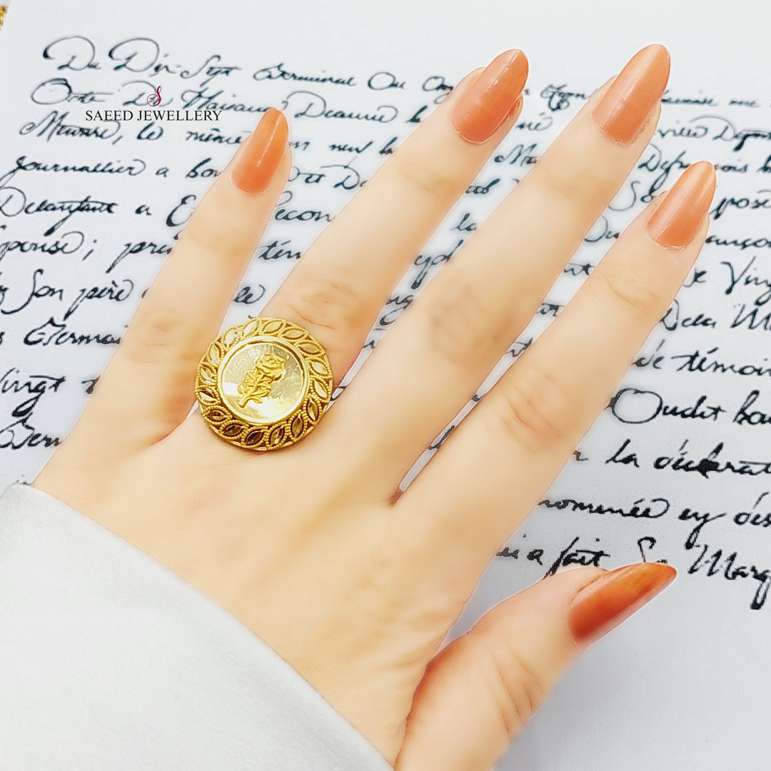 21K Ounce Ring Made of 21K Yellow Gold by Saeed Jewelry-25669