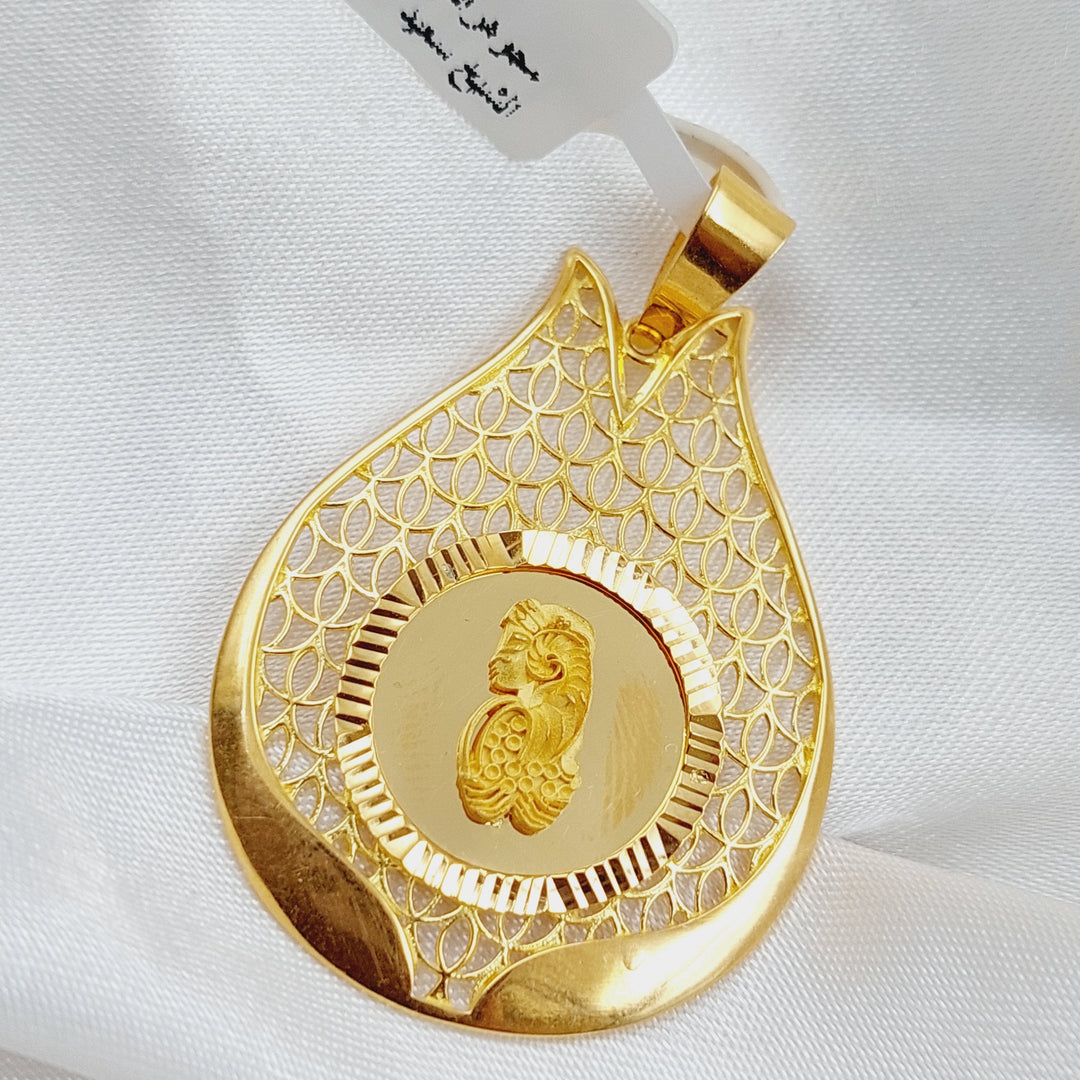 21K Gold Ounce Shape Pendant by Saeed Jewelry - Image 4