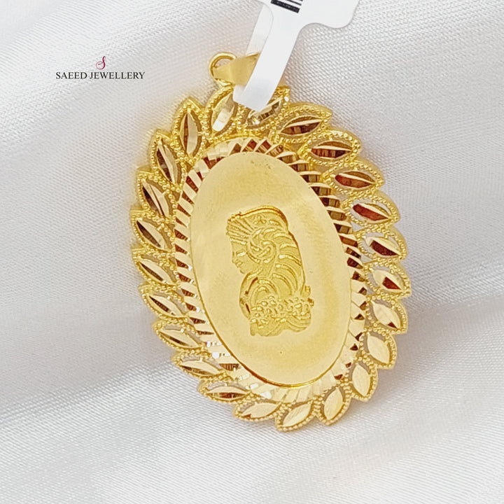 21K Gold Ounce Shape Pendant by Saeed Jewelry - Image 5