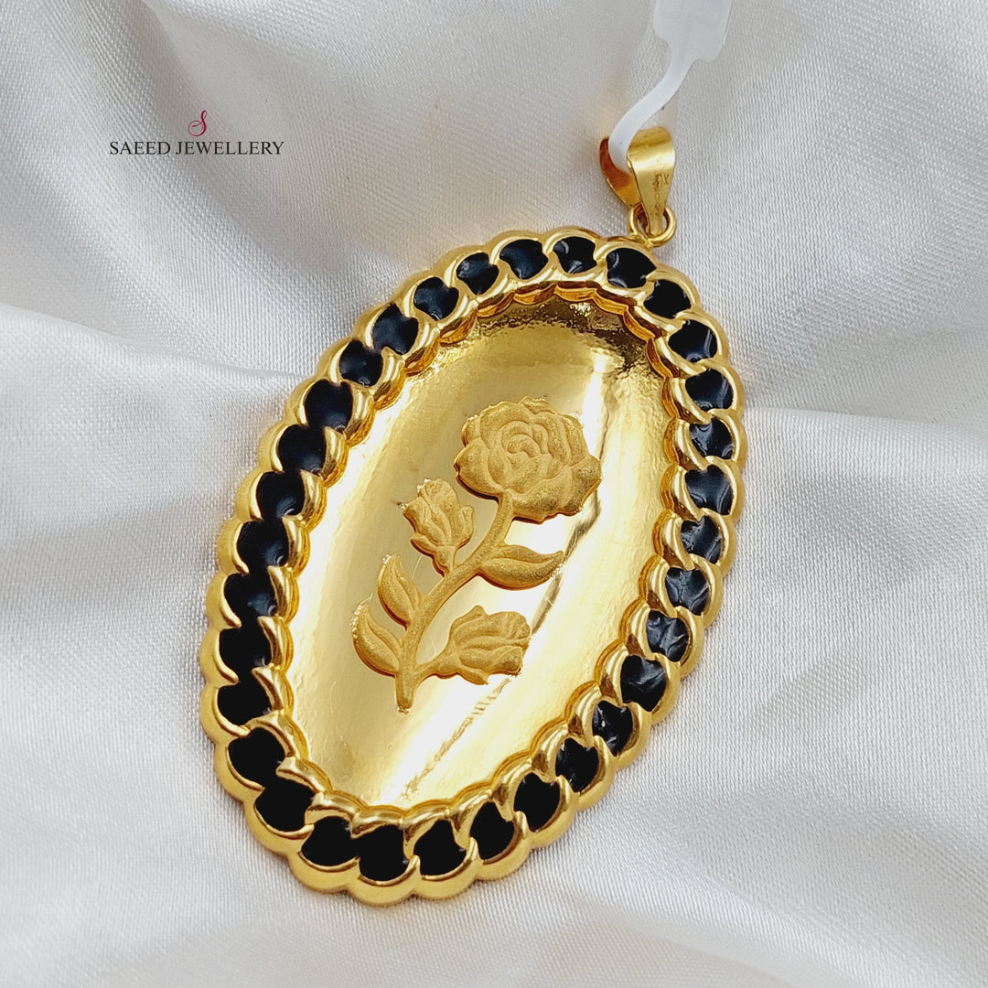 21K Gold Ounce Shape Pendant by Saeed Jewelry - Image 6