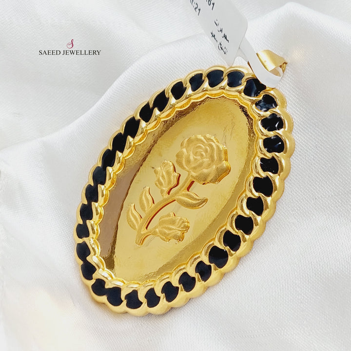 21K Gold Ounce Shape Pendant by Saeed Jewelry - Image 1