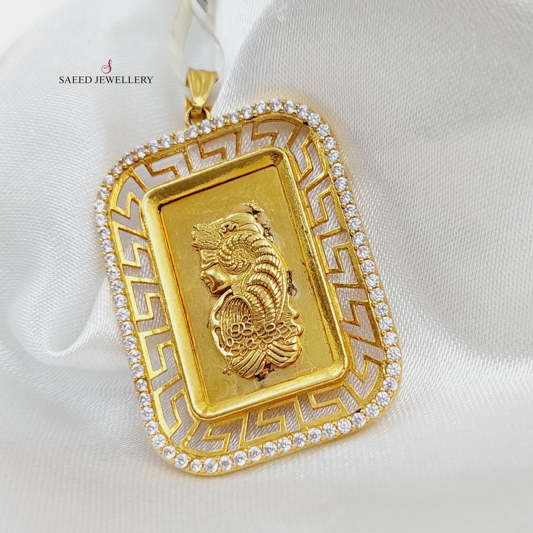 21K Gold Ounce Shape Pendant by Saeed Jewelry - Image 1