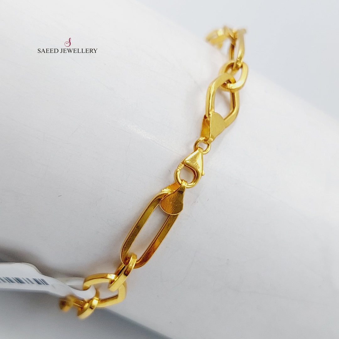 21K Gold Paperclip Bracelet by Saeed Jewelry - Image 3