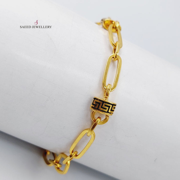 21K Gold Paperclip Bracelet by Saeed Jewelry - Image 1