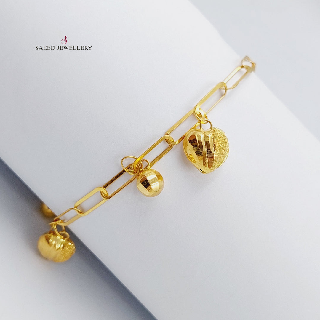 21K Gold Paperclip Bracelet by Saeed Jewelry - Image 1