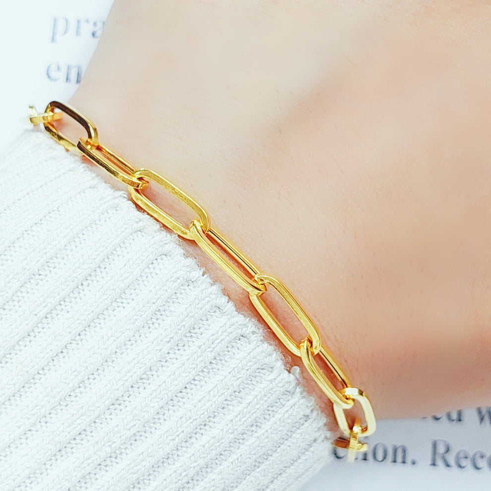 21K Paperclip Bracelet Made of 21K Yellow Gold by Saeed Jewelry-25288