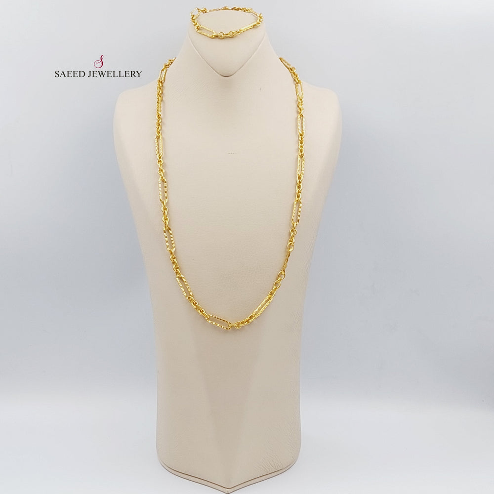 21K Paperclip Necklace Made of 21K Yellow Gold by Saeed Jewelry-عقد-تيفاني-3