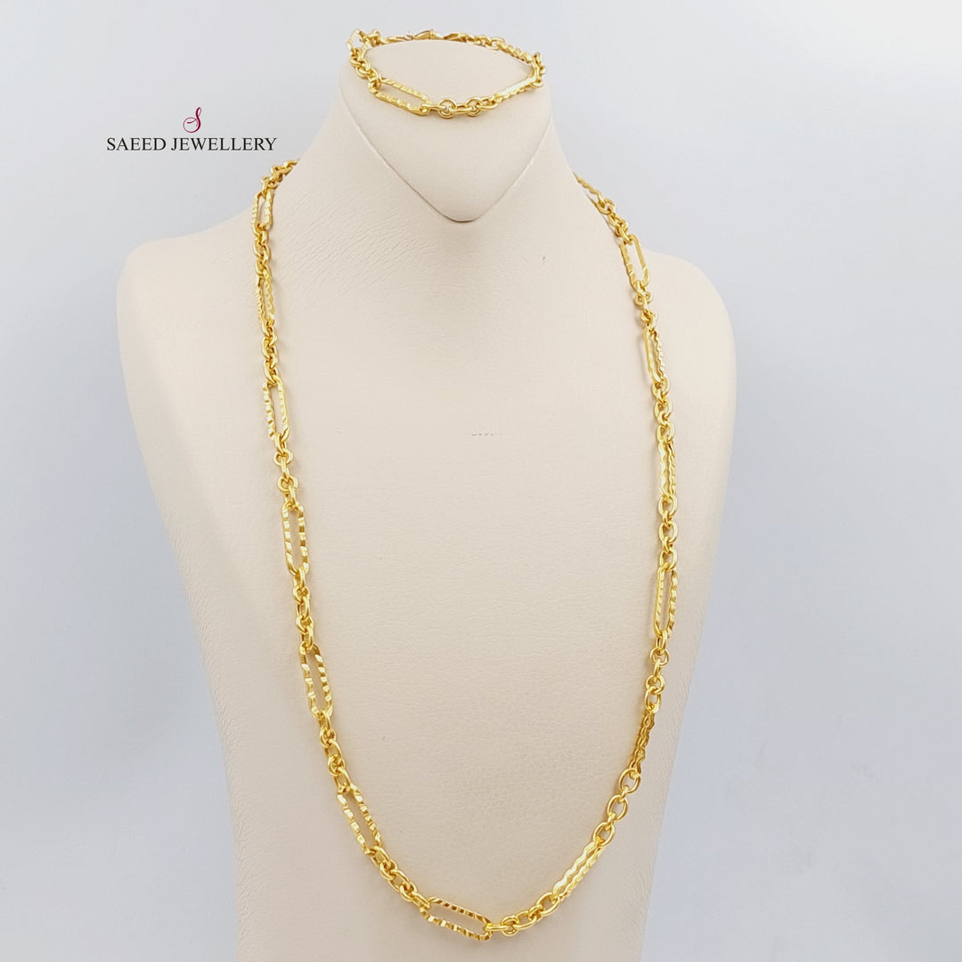 21K Paperclip Necklace Made of 21K Yellow Gold by Saeed Jewelry-عقد-تيفاني-3